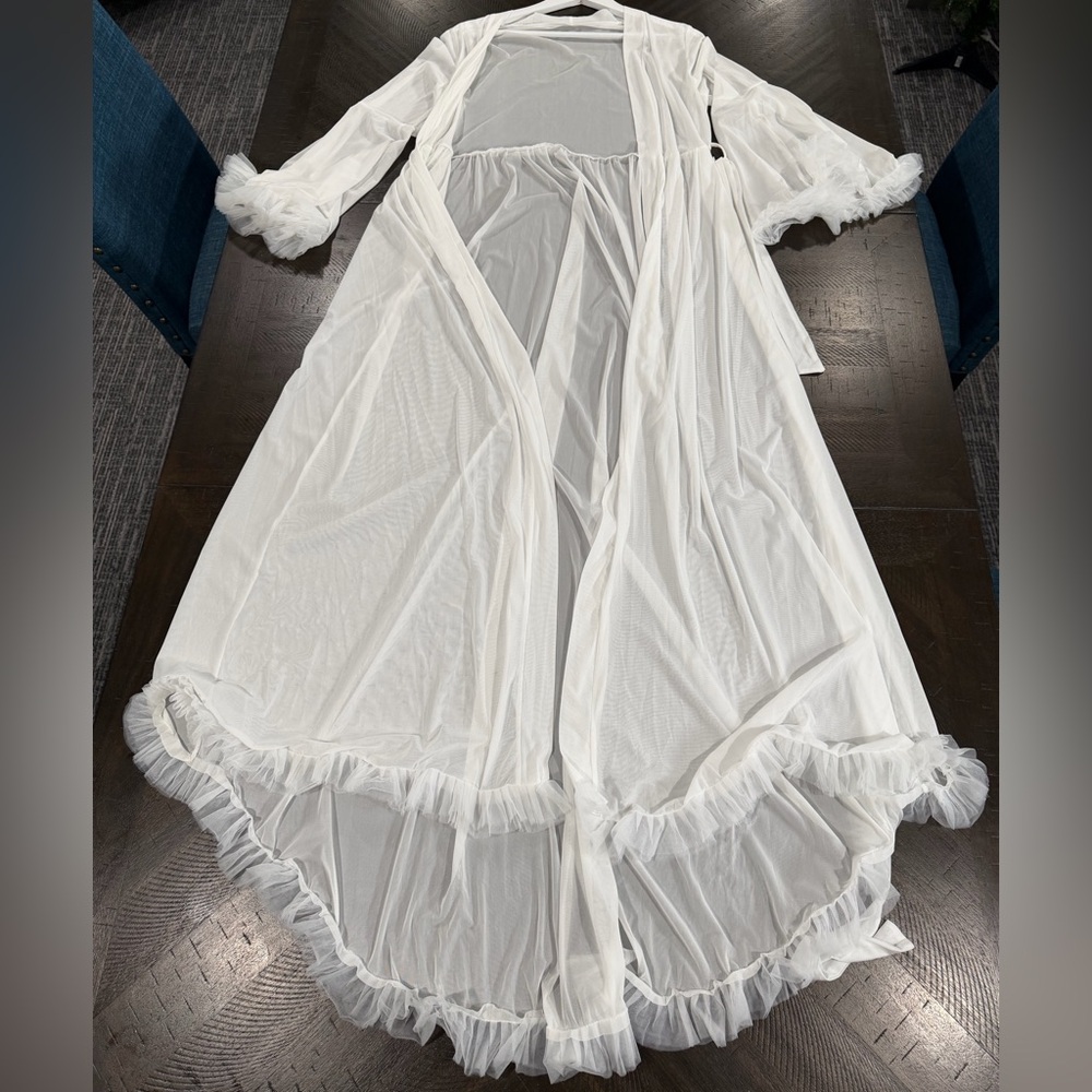 White Ruffle Robe